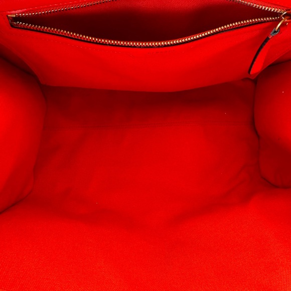 VERSACE Canvas Suppler Calfskin Cabas GV Signature Tote Red - Picture 12 of 16